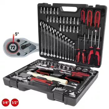 KS Tools CHROMEplus 1/4" + 1/2" univerzálna sada náradia, 97 kusov (918.0797)
