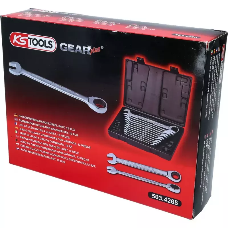 KS Tools GEARplus 503.4265 sada račňových očkových kľúčov, 12 kusov, v kufríku