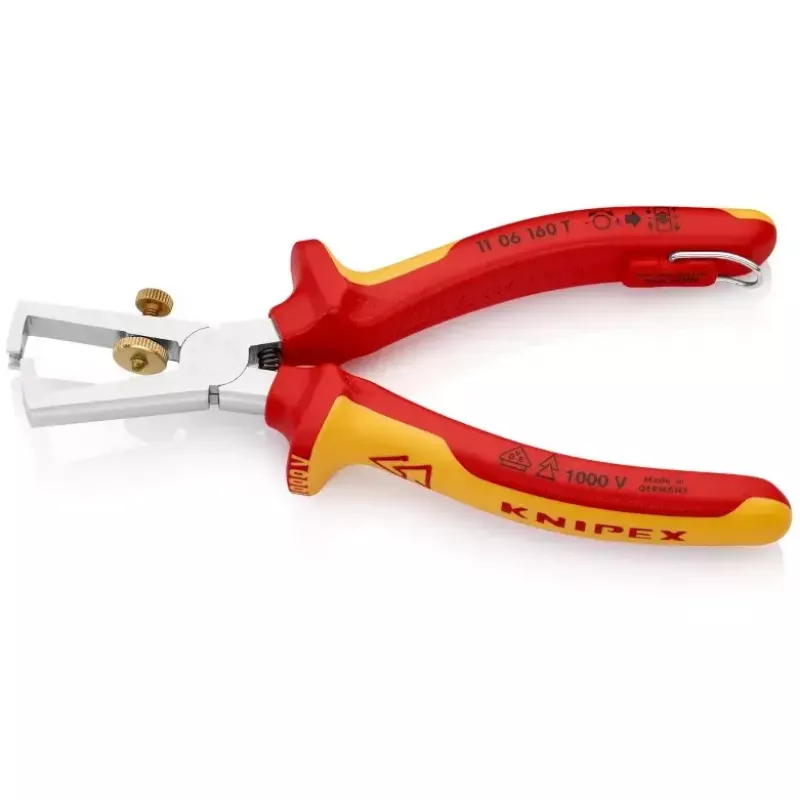 Knipex 11 06 160 T izolované odizolovacie kliešte s otváracou pružinou, 160 mm