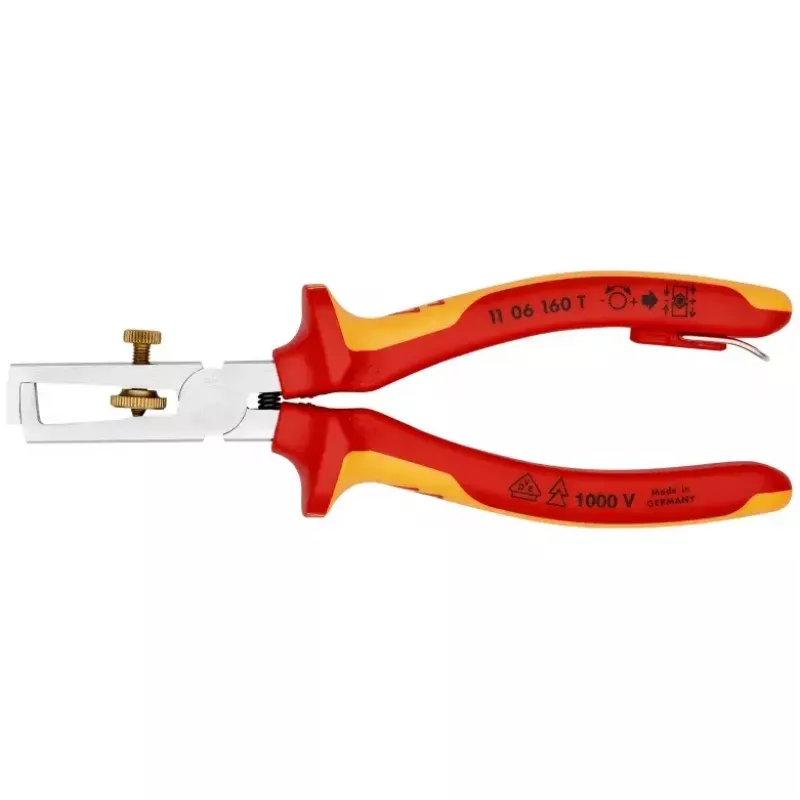 Knipex 11 06 160 T izolované odizolovacie kliešte s otváracou pružinou, 160 mm