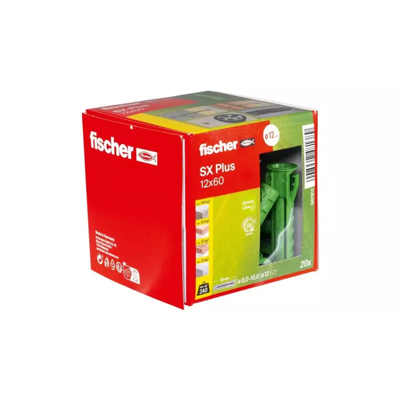 Fischer 567812 rozpínacia hmoždinka 60 mm zelená 20 kusov