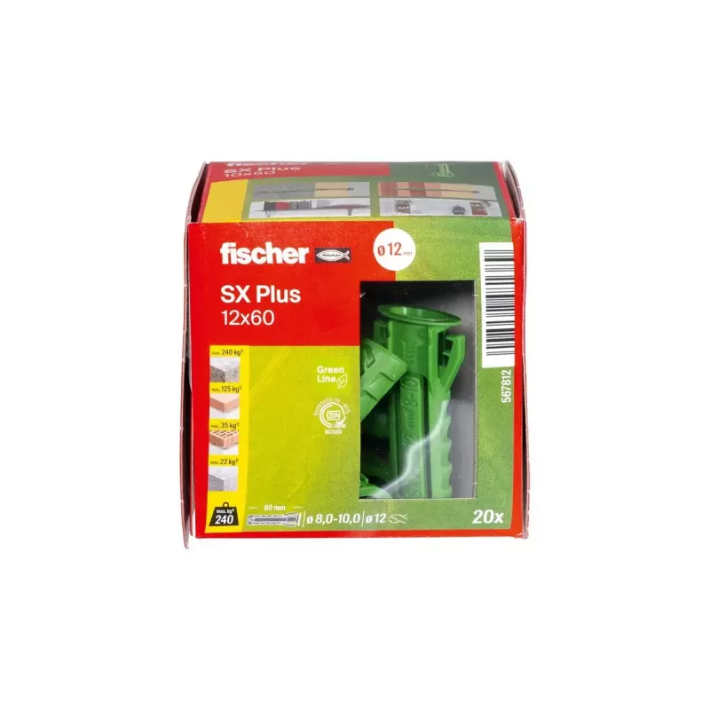 Fischer 567812 rozpínacia hmoždinka 60 mm zelená 20 kusov