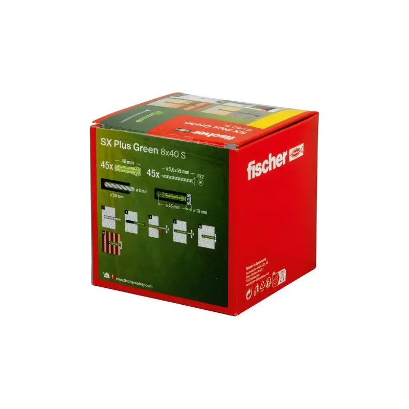 Sada skrutiek a hmoždiniek Fischer 567814 45 kusov 8 mm priemer 40 mm dĺžka