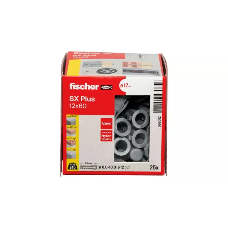 Rozpínacia hmoždinka Fischer 568012 60 mm nylon 25 kusov