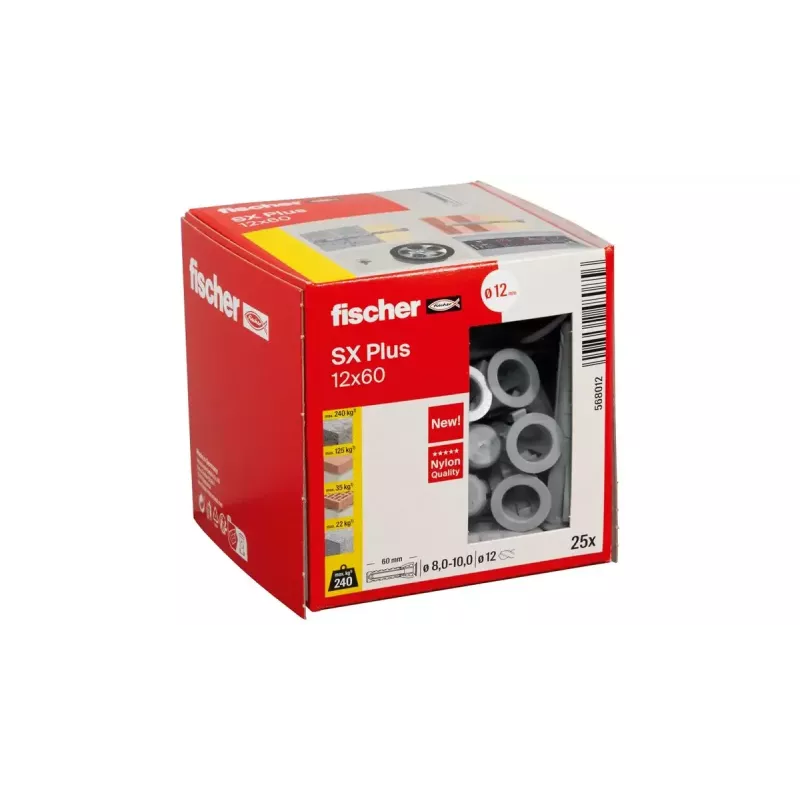 Rozpínacia hmoždinka Fischer 568012 60 mm nylon 25 kusov