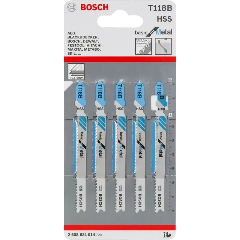 Čepeľ do priamočiarej píly Bosch T 118 B rýchlorezná oceľ HSS 5 kusov