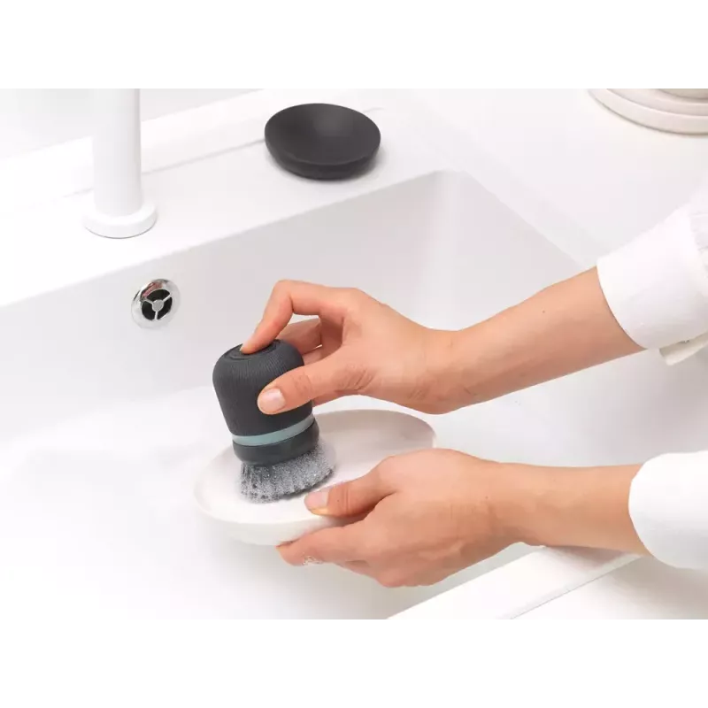Brabantia 302626 kefa na riad s dávkovačom mydla, tmavosivá