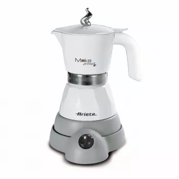 Ariete 1358 Moka Aroma – elektrický moka kanvička na 2/4 šálky – bezdrôtová základňa – Auto-Off – udržiavanie teploty 30 min. – 400 W – biela