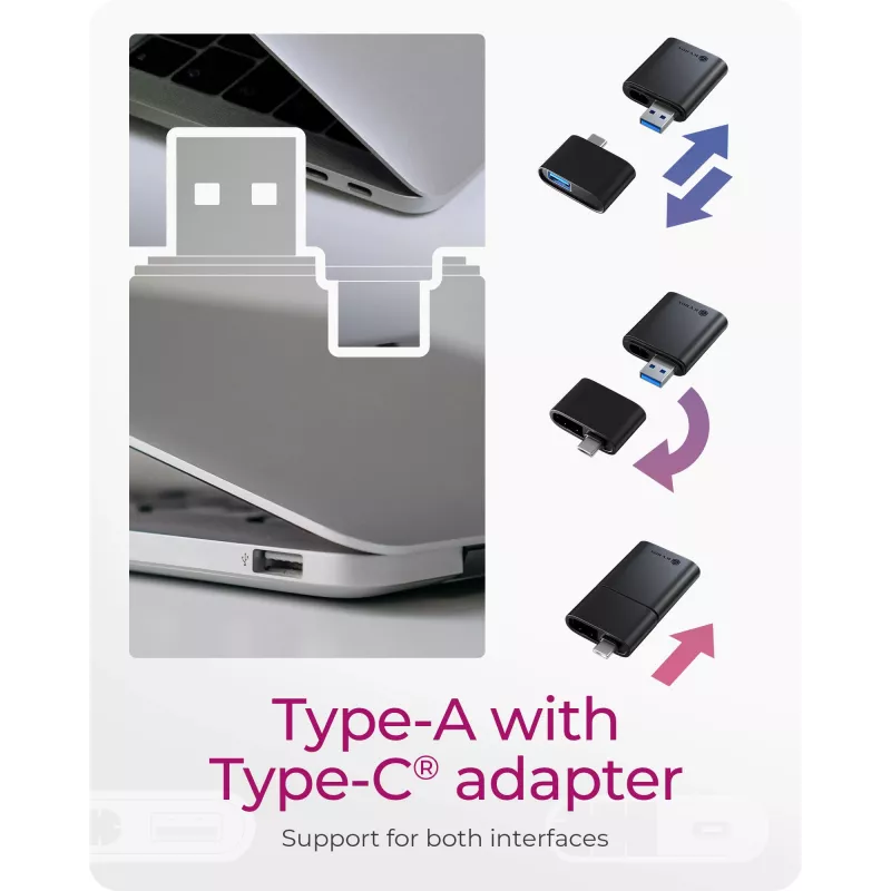 ICY BOX 2-in-1 čítačka kariet cez USB Type-A & USB Type-C rozhranie
