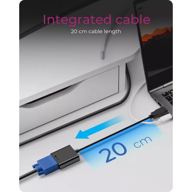 HDMI na VGA adaptér IcyBox IB-AC502a — HDMI A (konektor samec) na VGA (konektor samica) adaptér