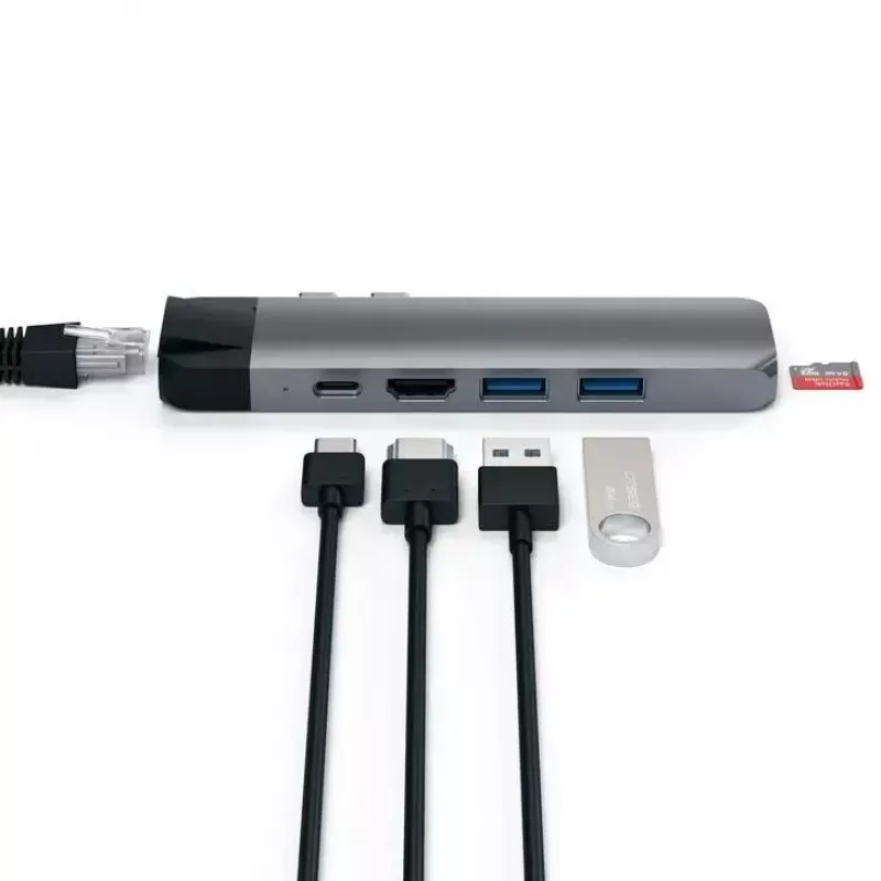 Satechi Type-C Pro Hub, 4K HDMI s Ethernetom, space gray (ST-TCPHEM)