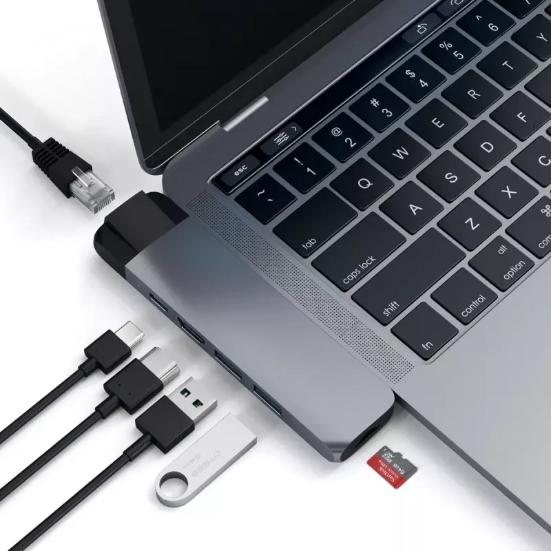 Satechi Type-C Pro Hub, 4K HDMI s Ethernetom, space gray (ST-TCPHEM)