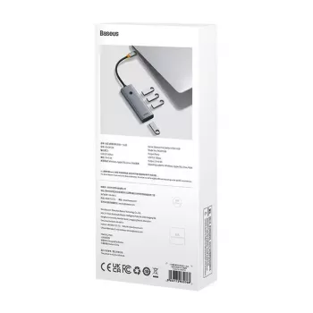 Baseus 4in1 Hub UltraJoy USB-C na USB 3.0 sivý kábel