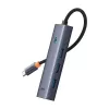 Baseus 4in1 Hub UltraJoy USB-C na USB 3.0 sivý kábel