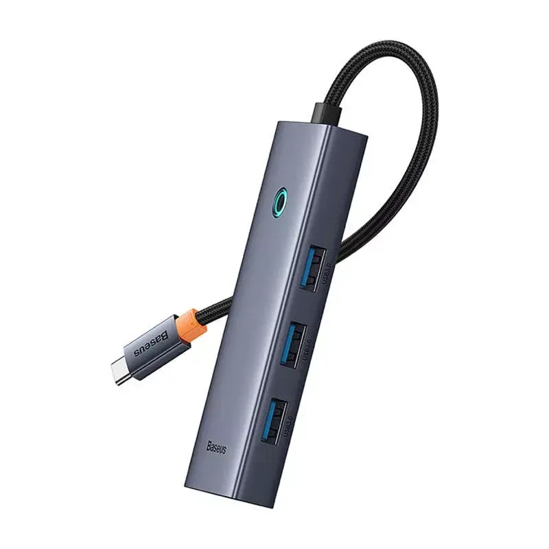 Baseus 4in1 Hub UltraJoy USB-C na USB 3.0 sivý kábel
