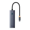 Baseus 4in1 Hub UltraJoy USB-C na USB 3.0 sivý kábel