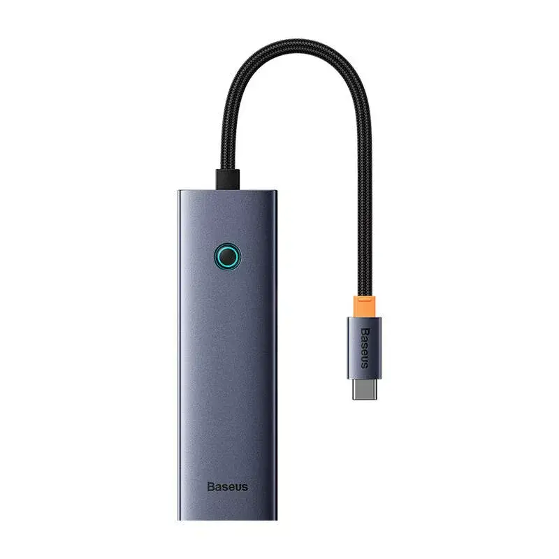 Baseus 4in1 Hub UltraJoy USB-C na USB 3.0 sivý kábel