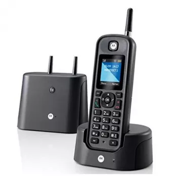 DECT telefón Motorola O201 identifikácia volajúceho čierny bezdrôtová mikrotelefónna jednotka