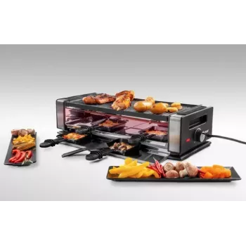 Raclette gril Unold Delice Basic 1200 W 8 osôb čierna nerez