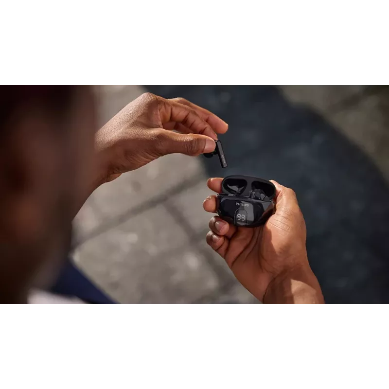 Bezdrôtový in-ear headset Philips TAT2520BK/00 — Bluetooth, 20–20000 Hz, dosah 10 m, 40 g, čierna
