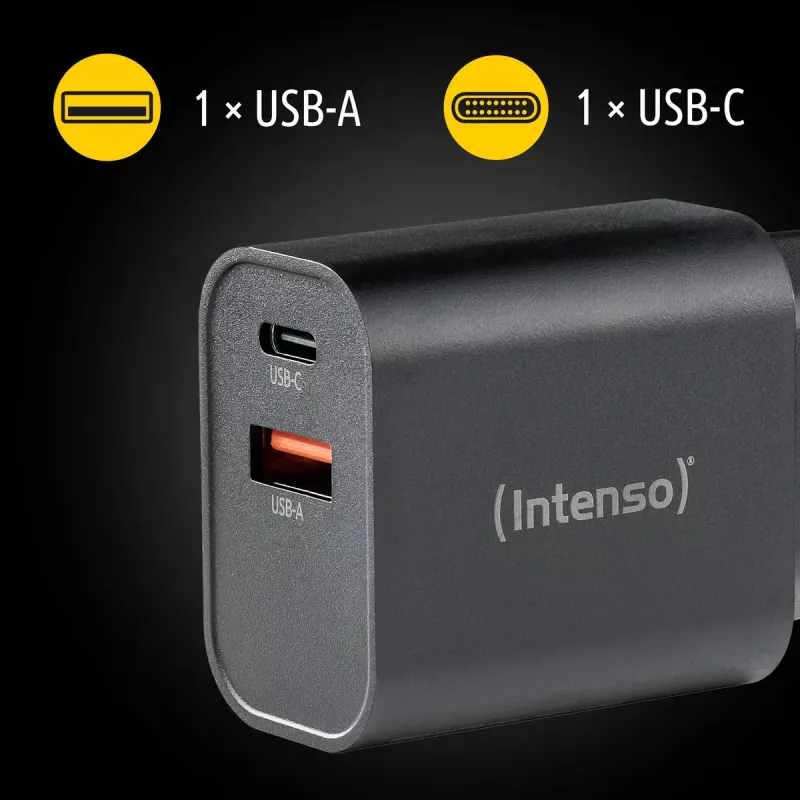 Napájací zdroj Intenso W30AC 30 W USB-A USB-C čierny