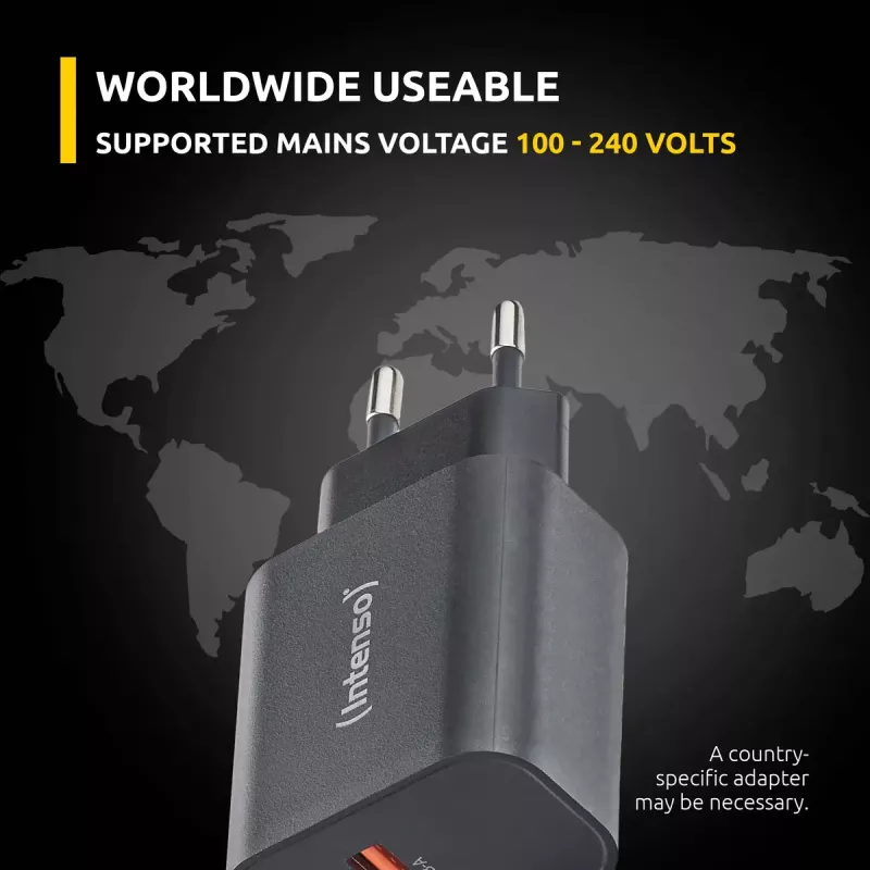 Napájací zdroj Intenso W30AC 30 W USB-A USB-C čierny