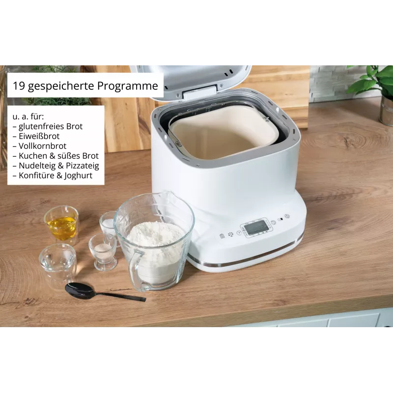 Automatický pekár na chlieb Unold Esge Backmeister Bernd 68120 — 550 W, max. hmotnosť chleba 1 kg, biela, plastové puzdro