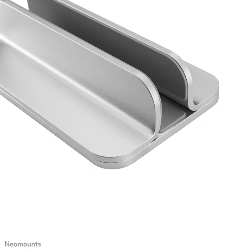Neomounts NSLS300SILVER vertikálny stojan na notebook, 11–17 palcov, max. 5 kg, hliník, nastavenie výšky 42 mm, nastavenie šírky 150 mm, nastavenie hĺbky 92 mm, strieborný