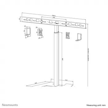 Podlahový stojan na videobar Neomounts AV80-500BL - VESA - max. 10 kg - univerzálny