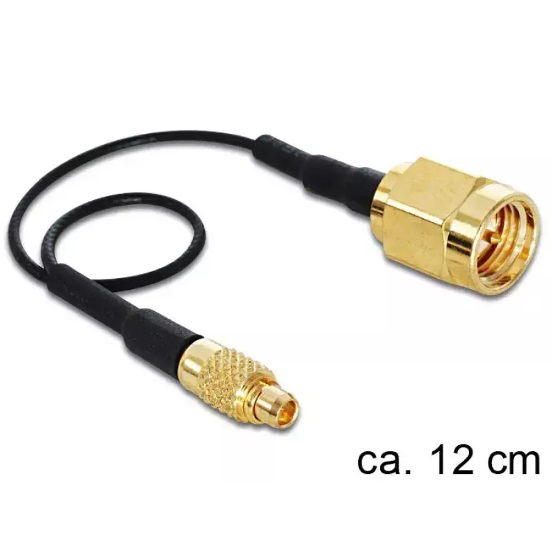 Koaxiálny kábel DeLOCK 88471 0,12 m MMCX SMA zlatý čierny
