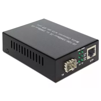 DeLOCK mediakonvertor 1000Base-T na SFP 1000 Mbit/s čierny