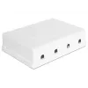 DeLOCK 86208 Keystone krabica na povrchovú montáž, 4 porty, biela