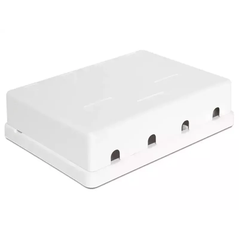 DeLOCK 86208 Keystone krabica na povrchovú montáž, 4 porty, biela