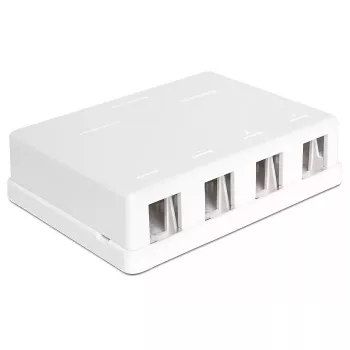 DeLOCK 86208 Keystone krabica na povrchovú montáž, 4 porty, biela