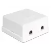 DeLOCK 86207 Keystone prázdna krabica na povrchovú montáž, 2 porty, biela
