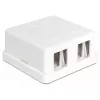 DeLOCK 86207 Keystone prázdna krabica na povrchovú montáž, 2 porty, biela