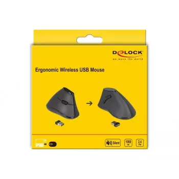 Myš Office DeLOCK 12622 pre pravákov RF Wireless optická 1000 DPI