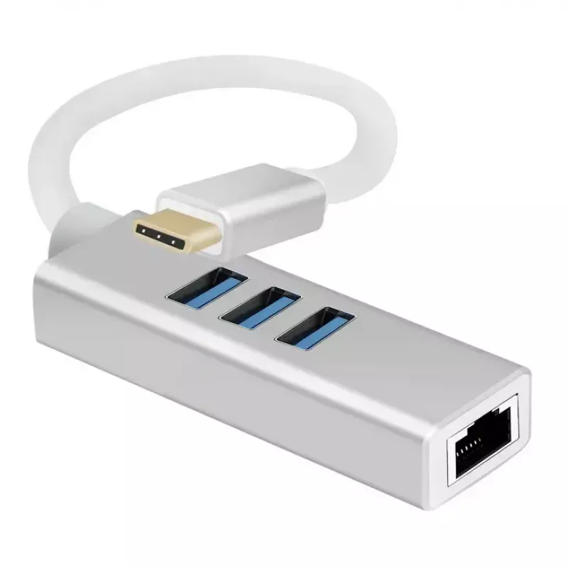 USB hub Helos 288390 Type-C 5000 Mbit/s strieborný