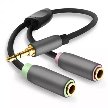 Audio rozbočovač Helos 288715 čierna sivá