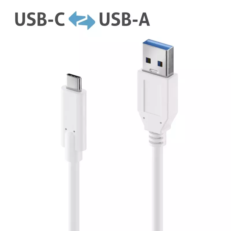 USB kábel PureLink IS2610-010 USB 3.2 Gen 2 1m USB-C USB-A biely
