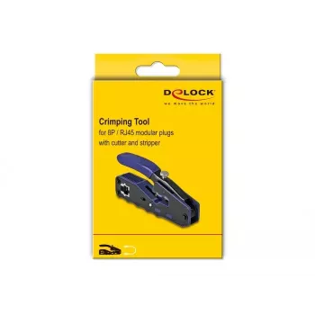 DeLOCK 90577 Krimpovacie kliešte na káble krimpovací nástroj čierna modrá šírka 62 mm dĺžka 135 mm výška 20 mm