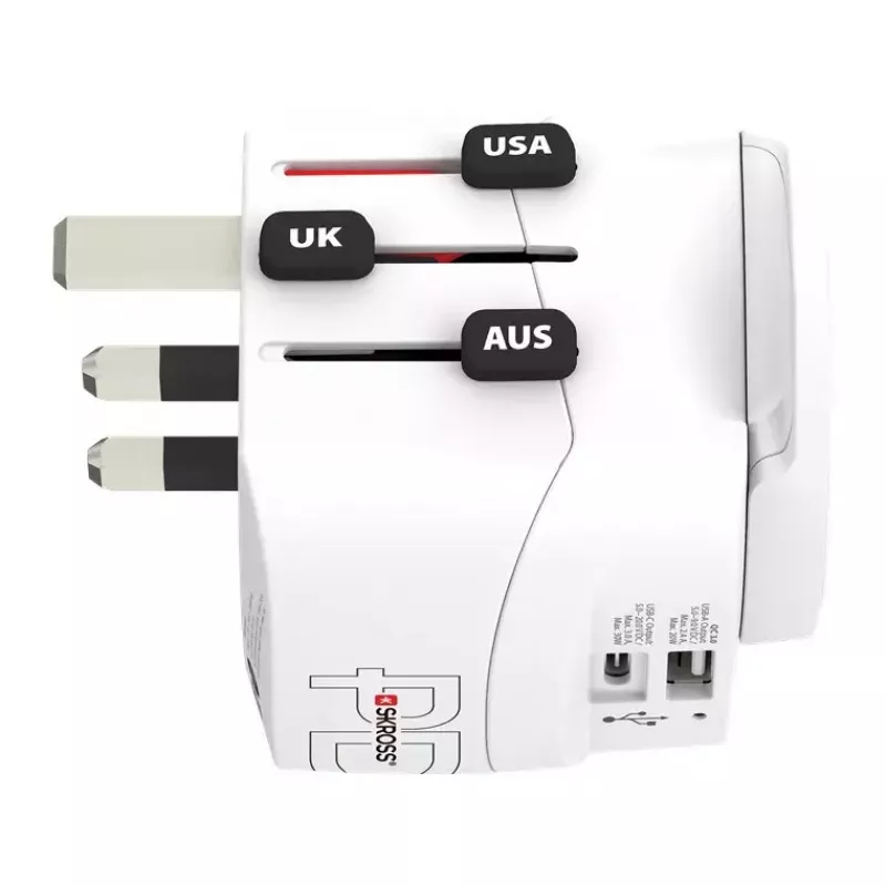 Napájací adaptér Skross 61663 univerzálny biely 100-250V 2,4A USB