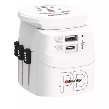 Napájací adaptér Skross 61663 univerzálny biely 100-250V 2,4A USB