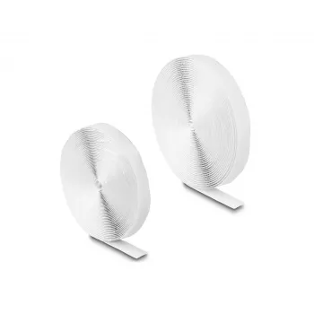 DeLOCK suchý zips samolepiaci D 10 m x Š 20 mm biely