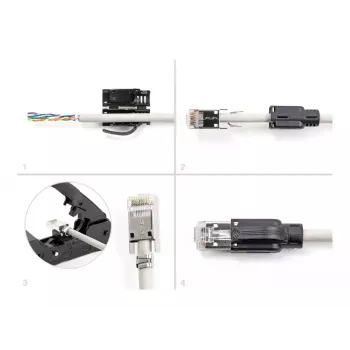 DeLOCK RJ45 modulárny konektor set Cat.6A 25 ks odľahčenie kábla spoľahlivá ochrana proti zlomeniu