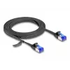 Sieťový kábel DeLOCK RJ45 plochý patch kábel konektor samec na samec Cat.6A 2 m čierny