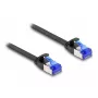 Sieťový kábel DeLOCK RJ45 plochý patch kábel konektor samec na samec Cat.6A 2 m čierny