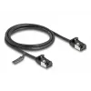 Sieťový kábel DeLOCK RJ45 kábel konektor samec na samec Cat.8.1 1 m čierny