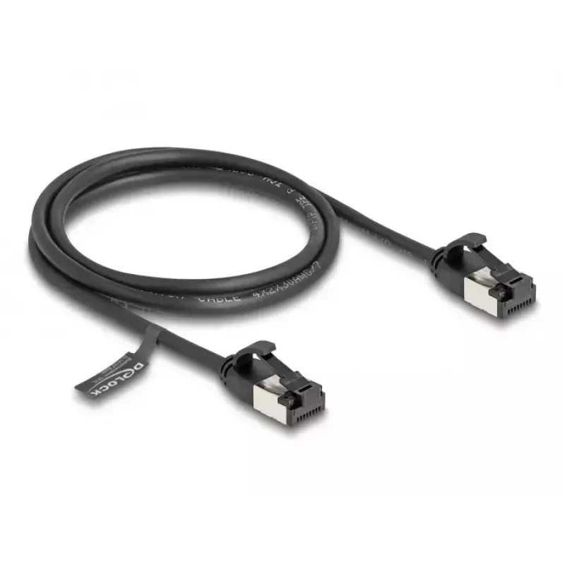 Sieťový kábel DeLOCK RJ45 kábel konektor samec na samec Cat.8.1 1 m čierny