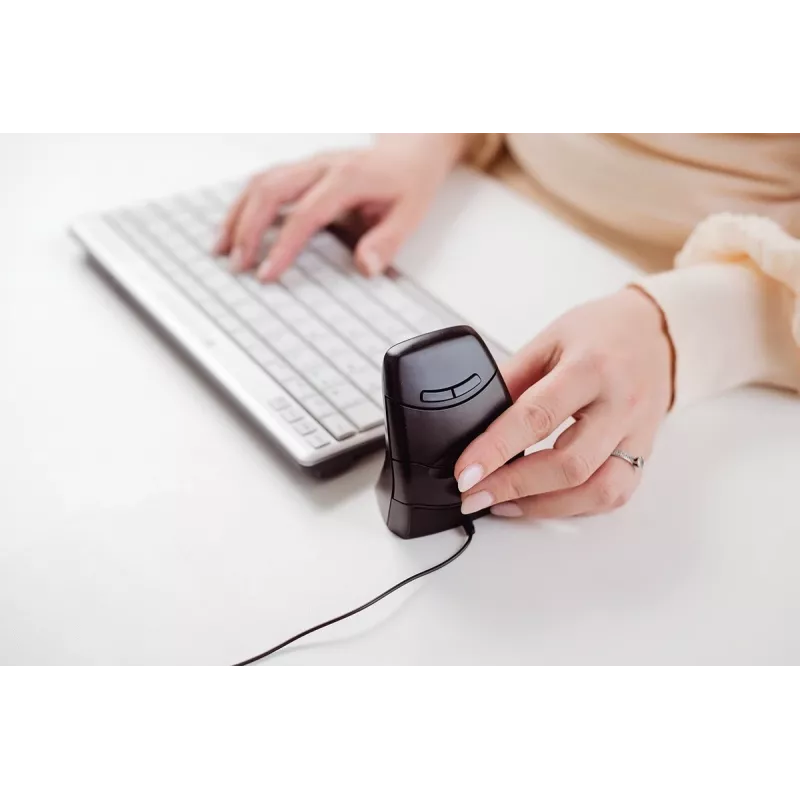 BakkerElkhuizen DXT 3 myš bezdrôtová, obojručná, optická, RF Wireless, 2400 DPI, čierna